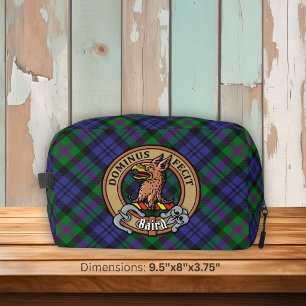 Clan Baird Crest over Tartan Dopp Kit