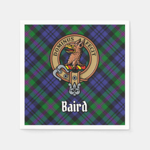 Clan Baird Crest over Tartan Napkin