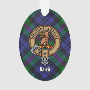 Clan Baird Crest over Tartan Ornament