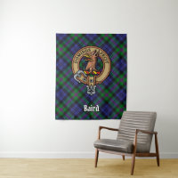 Clan Baird Crest over Tartan