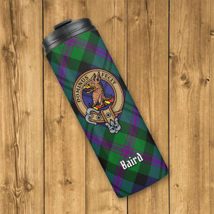 Clan Baird Crest over Tartan Thermal Tumbler