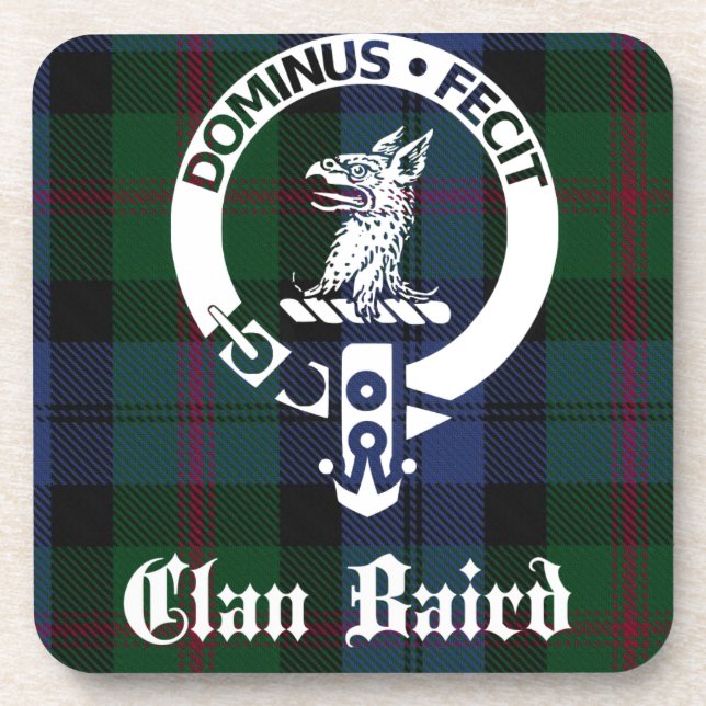 Clan Baird Crest Tartan Coaster (Front)