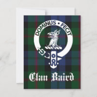 Clan Baird Crest Tartan Greeting