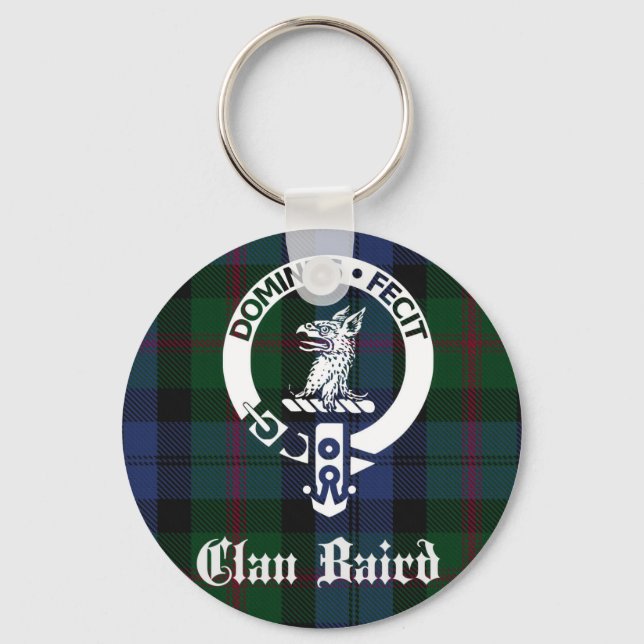 Clan Baird Crest Tartan Key Ring (Front)