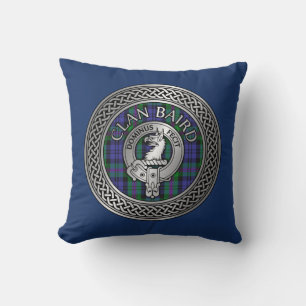 Clan Baird Crest & Tartan Knot Cushion