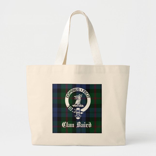Clan Baird Crest Tartan Large Tote Bag (Front)