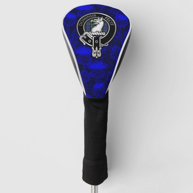 Clan Baird Crest & Tartan on Thistle Golf Head Cover (Front)