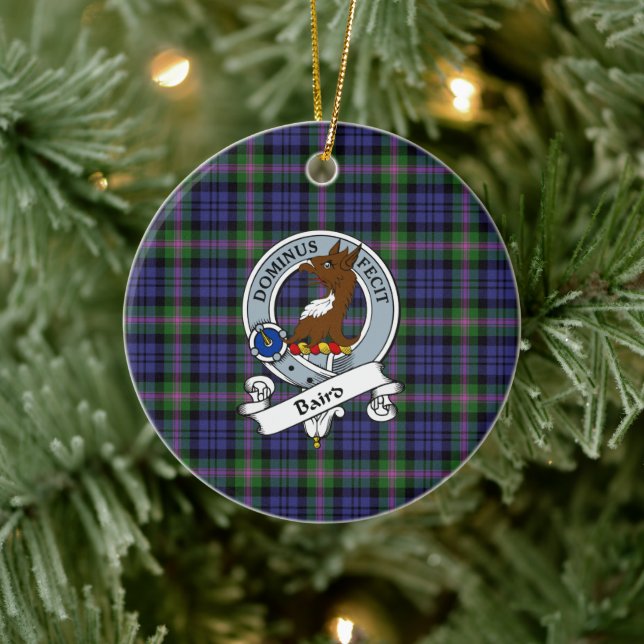 Clan Baird Modern Badge Tartan Plaid Ceramic Tree Decoration (Tree)