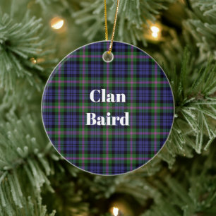 Clan Baird Modern Tartan Ceramic Tree Decoration
