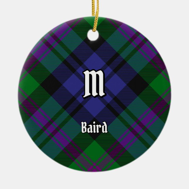 Clan Baird Tartan Ceramic Tree Decoration (Front)