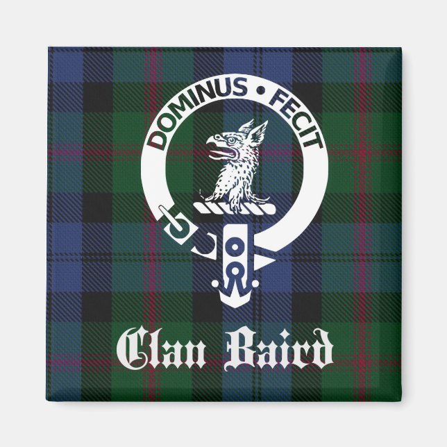 Clan Baird Tartan Crest Magnet (Front)