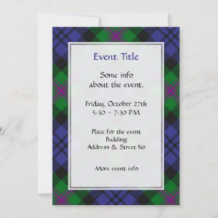 Clan Baird Tartan Invitation