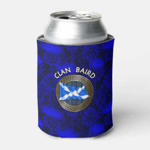 Clan Baird Tartan Knot & Flag Can Cooler