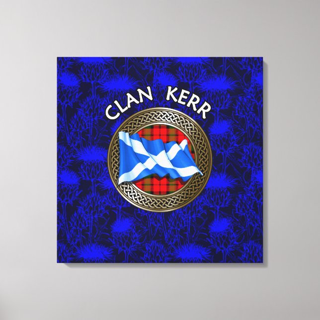 Clan Baird Tartan Knot & Flag Canvas Print (Front)