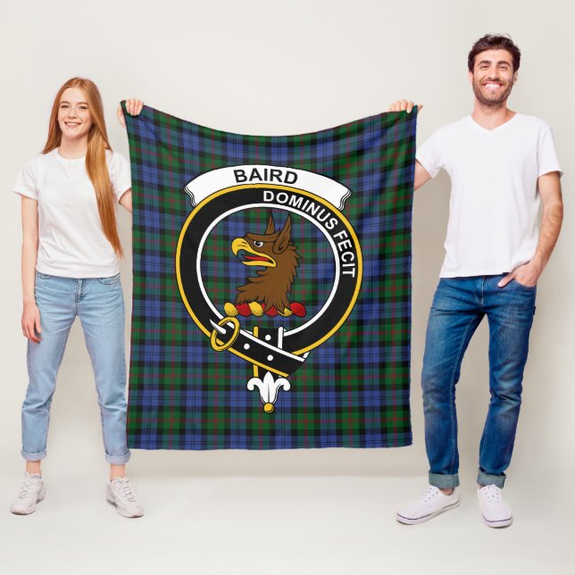 Clan Baird Tartan Plaid Fleece Blanket (In Situ)