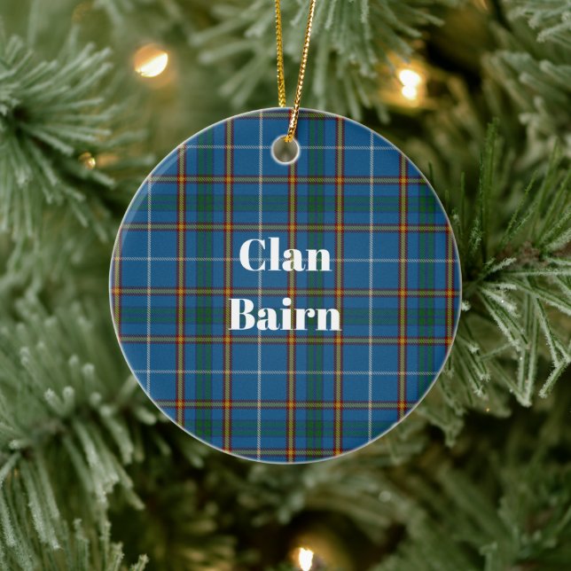 Clan Bairn Tartan Ceramic Tree Decoration (Tree)