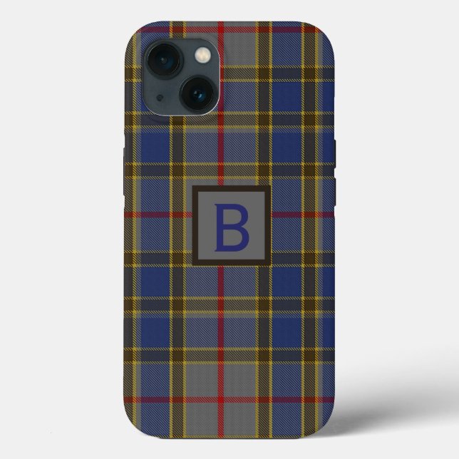 Clan Balfour Plaid Monogrammed   Case-Mate iPhone Case (Back)