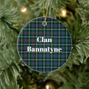 Clan Bannatyne Tartan Ceramic Tree Decoration
