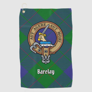 Clan Barclay Crest over Tartan Golf Towel