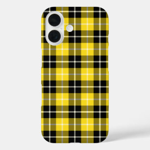 Clan Barclay Tartan Yellow and Black Plaid iPhone 16 Case