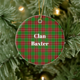 Clan Baxter Modern Tartan Ceramic Tree Decoration