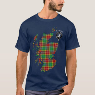 Clan Baxter Tartan Map & Crest T-Shirt