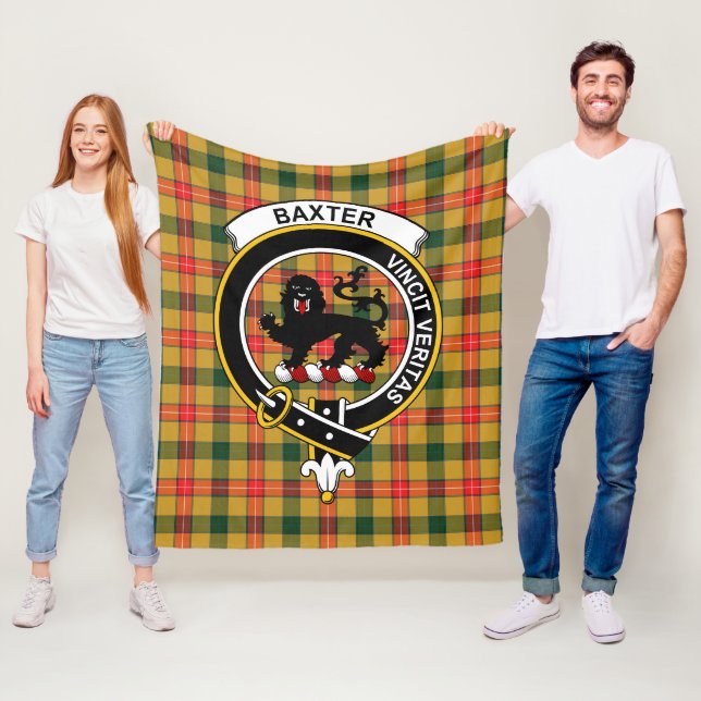 Clan Baxter Tartan Plaid Fleece Blanket (In Situ)