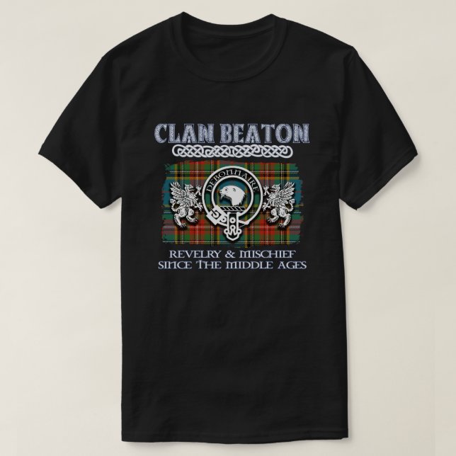 Clan Beaton crest Scottish clans Scottish surname T-Shirt (Design Front)