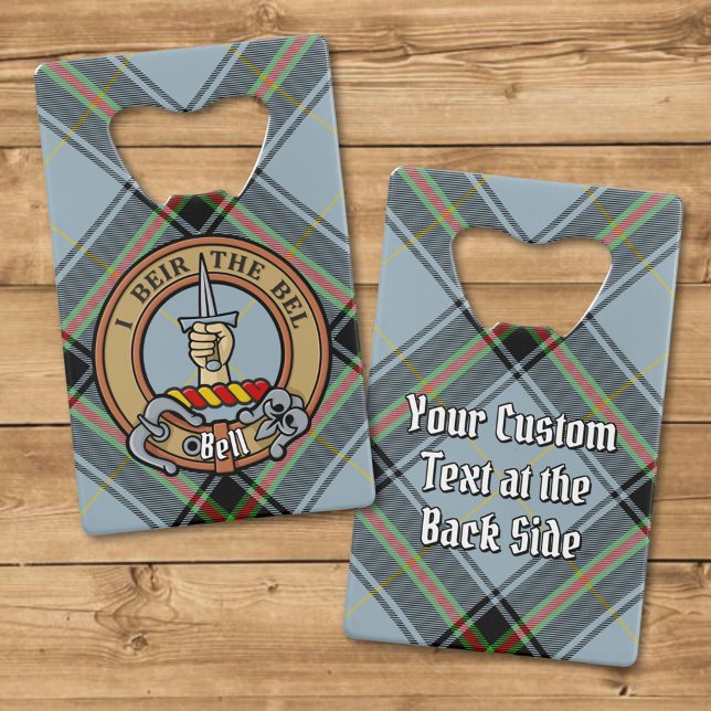 Clan Bell Crest over Tartan (Creator Uploaded)