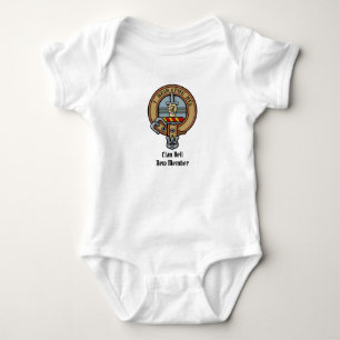 Clan Bell Crest over Tartan Baby Bodysuit