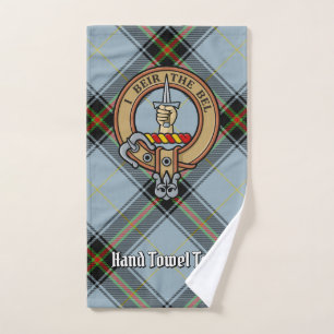 Clan Bell Crest over Tartan Bath Towel Set