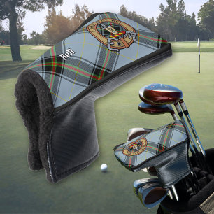 Clan Bell Crest over Tartan Golf Head Cover