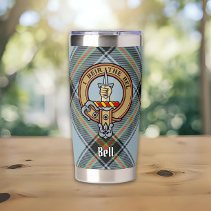 Clan Bell Crest over Tartan Insulated Tumbler