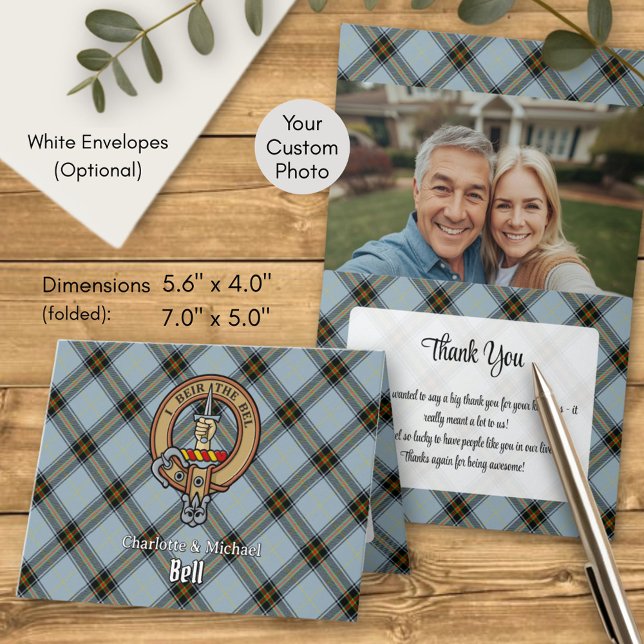 Clan Bell Crest over Tartan Invitation (Creator Uploaded)