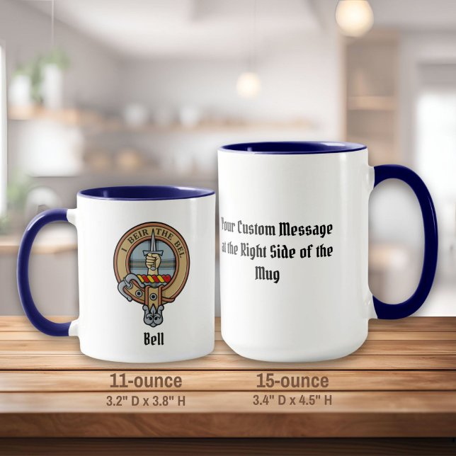 Clan Bell Crest over Tartan Mug (Creator Uploaded)