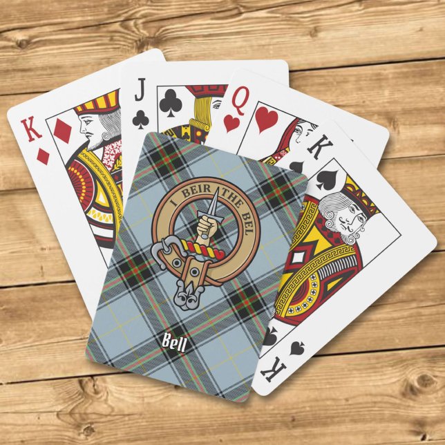Clan Bell Crest over Tartan Playing Cards (Creator Uploaded)