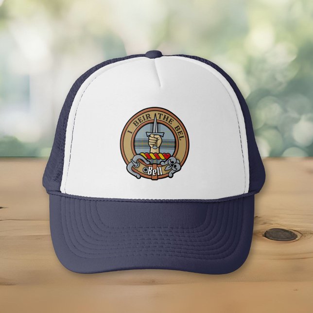 Clan Bell Crest over Tartan Trucker Hat (Creator Uploaded)