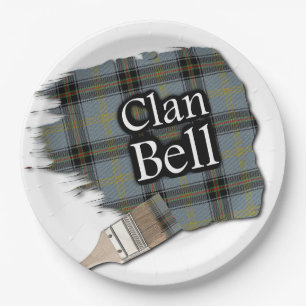 Clan Bell Scottish Tartan Paint Brush Paper Plate