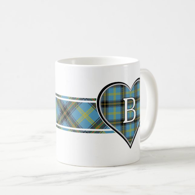 Clan Bell Tartan Heart Coffee Mug (Front Right)