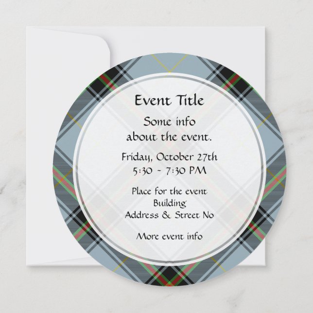 Clan Bell Tartan Invitation (Back)