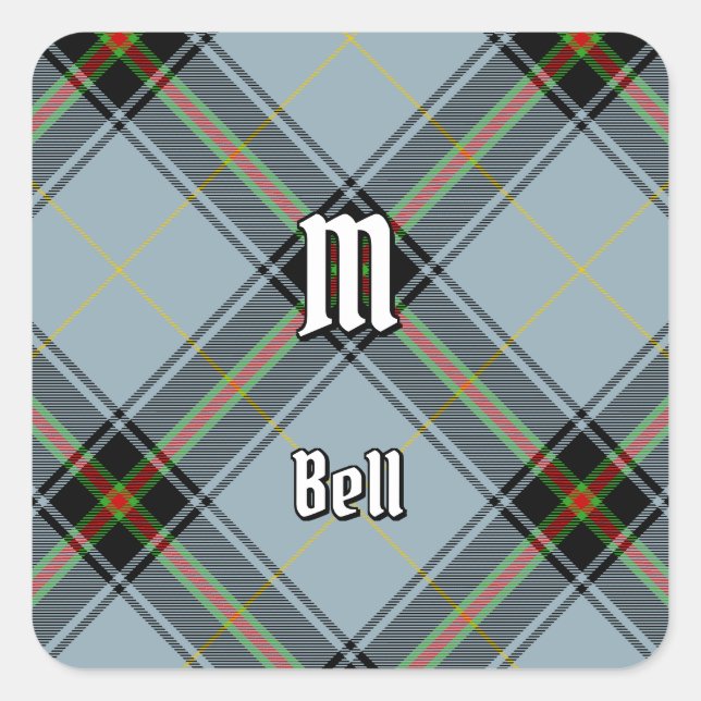 Clan Bell Tartan Square Sticker (Front)