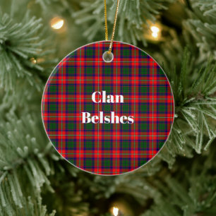Clan Belshes Tartan Ceramic Tree Decoration