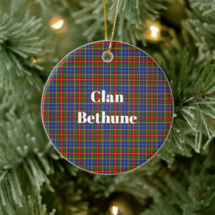 Clan Bethune Tartan Ceramic Tree Decoration