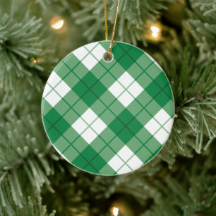 Clan Bias plaid Tartan Ceramic Tree Decoration