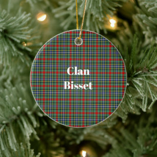 Clan Bisset Tartan Ceramic Tree Decoration