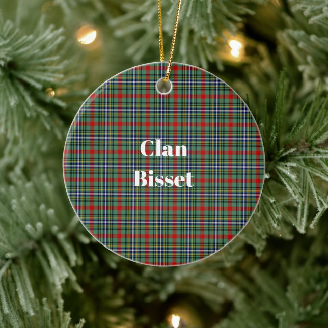 Clan Bisset Tartan Ceramic Tree Decoration (Tree)