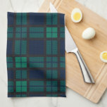 Clan Black Watch Plaid Blue Green Check Tartan Tea Towel<br><div class="desc">Up your tartan accessories game with this plaid Clan Black Watch tartan green black blue check kitchen towel. It makes a great housewarming gift or just treat yourself. Match it with your new interior decor this season or combine this with our matching tote bag, floor mat, face mask, or throw...</div>
