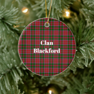 Clan Blackford Tartan Ceramic Tree Decoration