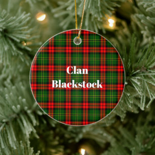 Clan Blackstock Tartan Ceramic Tree Decoration