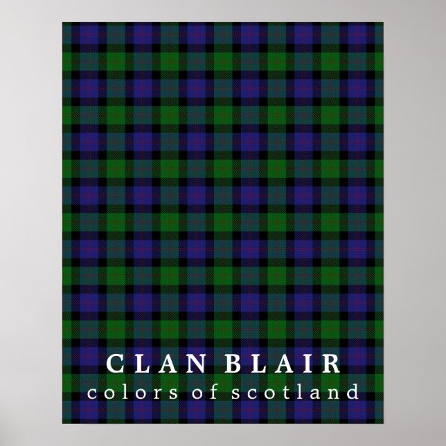 Clan Blair Colours of Scotland Tartan Poster (Front)